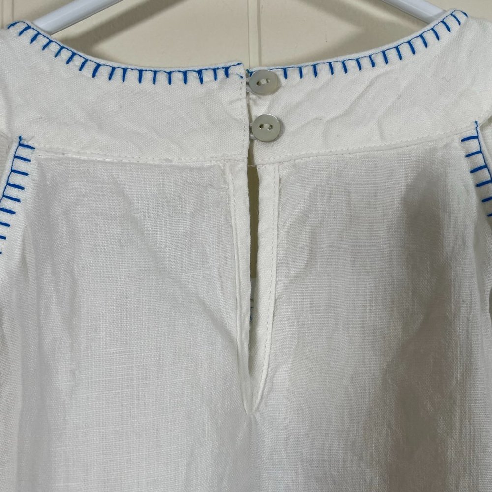 Lucky Brand NEW Linen Embroidered Halter Mini Dress Size S White - Picture 7 of 11